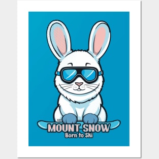 Cute Bunny Skiing Mount Snow Posters and Art